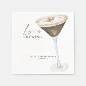 Liebe Braut Espresso Martini Brautparty Serviette (Vorderseite)