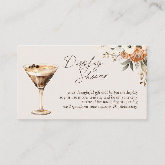 Liebe Braut Espresso Martini Display Dusche Begleitkarte (Vorderseite)