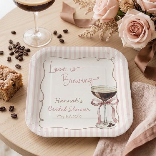 Liebe Braut Espresso Martini Papiertuch Pappteller