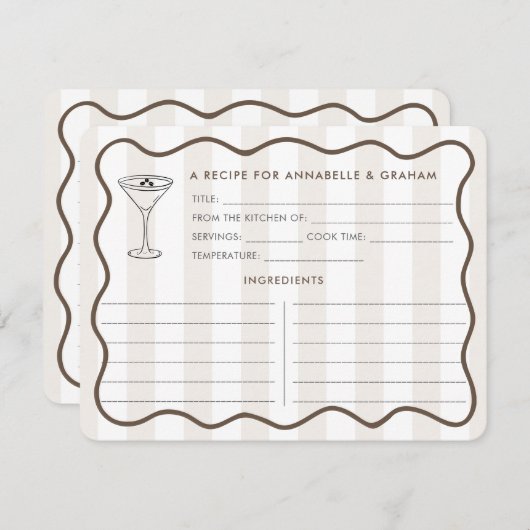 Liebe braut Espresso Martini-Rezept-Karte Einladung (Vorne/Hinten)