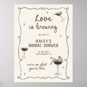 Liebe Braut Espresso Martini Willkommen Poster (Vorne)