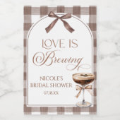 Liebe Braut-Expresso-Martini-Bow-Braut-Shower Weinetikett (Einzelnes Label)