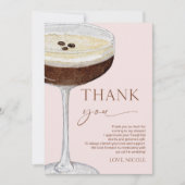 Liebe Braut Expresso Martini Brautparty Dankeskarte (Vorderseite)