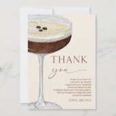 Liebe Braut Expresso Martini Brautparty Dankeskarte (Vorderseite)