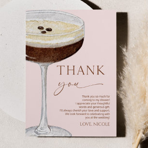 Liebe Braut Expresso Martini Brautparty Dankeskarte