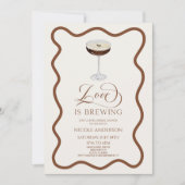 Liebe Braut Expresso Martini Brautparty Einladung (Vorderseite)