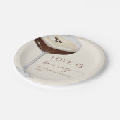 Liebe Braut Expresso Martini Brautparty Pappteller (Schrägansicht)