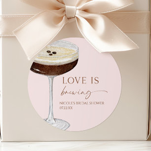Liebe Braut Expresso Martini Brautparty Runder Aufkleber