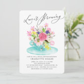 Liebe braut farbenfrohe Blumendusche Einladung (Stehend Vorderseite)