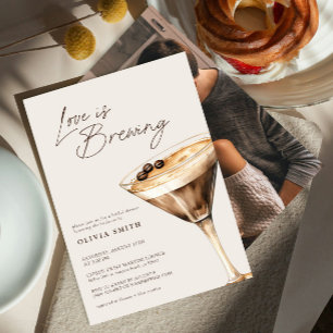 Liebe Braut Foto Espresso Martini Dusche Einladung