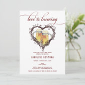 Liebe braut Gothic Heart Beer Brautparty Einladung (Stehend Vorderseite)
