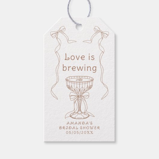 Liebe braut handgezeichnetes Brautparty Geschenkanhänger (Vorderseite)