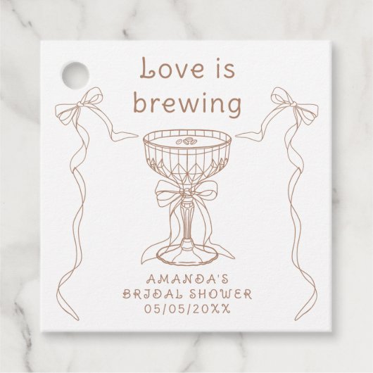 Liebe braut handgezeichnetes Brautparty Geschenkanhänger (Vorderseite)