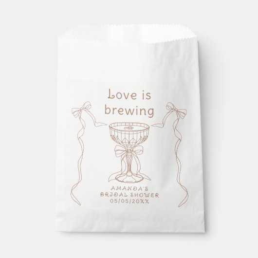 Liebe braut handgezeichnetes Brautparty Geschenktütchen (Vorderseite)