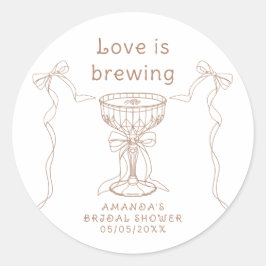 Liebe braut handgezeichnetes Brautparty Runder Aufkleber