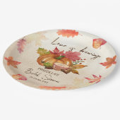 Liebe braut Herbst Brautparty Pappteller (Schrägansicht)