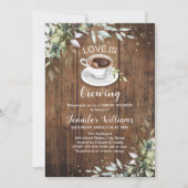 Liebe braut Kaffee Bar Rustikales Brautparty Einladung (Vorderseite)