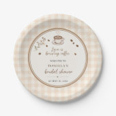Liebe Braut Kaffee Boho Beige Maßgeschneidert Pappteller (Vorderseite)
