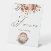 Liebe Braut Kaffee Brautparty bevorzugt Tisch Sockelschild (Vorderseite)