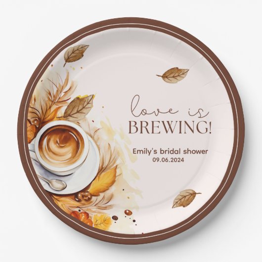 Liebe braut Kaffee Brautparty Brunch Pappteller (Vorderseite)