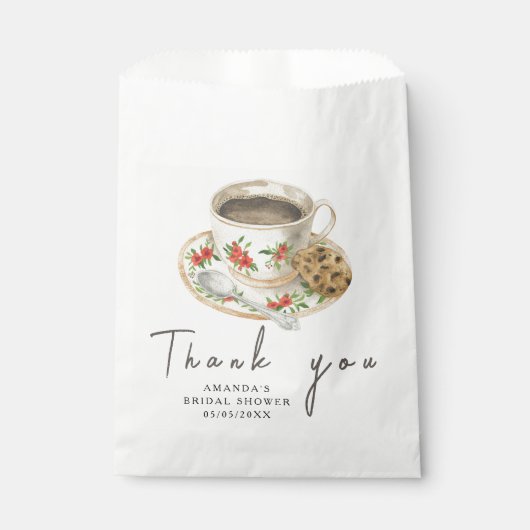 Liebe braut Kaffee Brautparty Danke Geschenktütchen (Vorderseite)