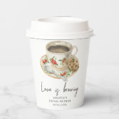 Liebe braut Kaffee Brautparty Pappbecher (Rückseite)