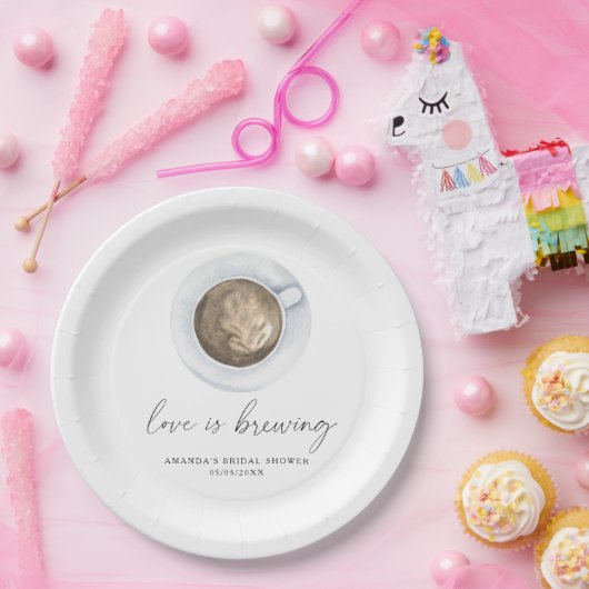 Liebe braut Kaffee Brautparty Pappteller (Party)