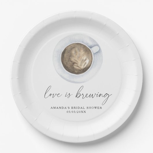 Liebe braut Kaffee Brautparty Pappteller (Vorderseite)
