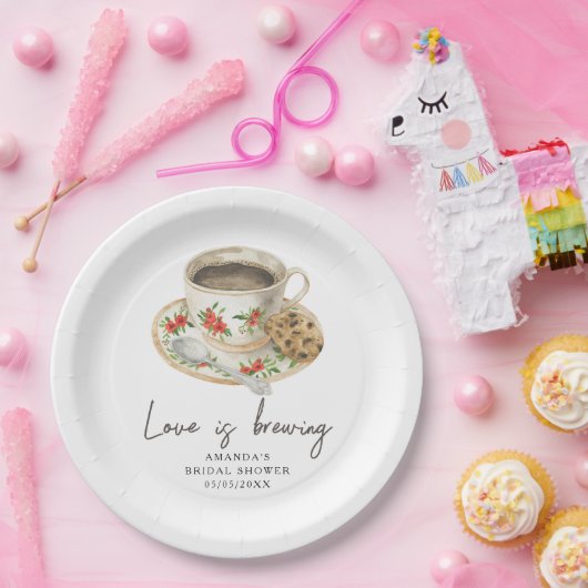 Liebe braut Kaffee Brautparty Pappteller (Party)