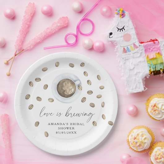 Liebe braut Kaffee Brautparty Pappteller (Party)