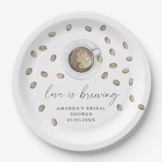 Liebe braut Kaffee Brautparty Pappteller (Vorderseite)