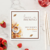 Liebe braut Kaffee gemütlich Herbst Brautparty Serviette (Beispiel)