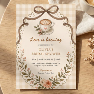 Liebe braut Kaffee Vintage Floral Custom Einladung