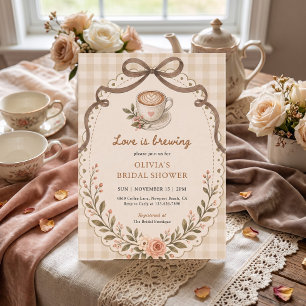 Liebe braut Kaffee Vintage Floral Custom Einladung