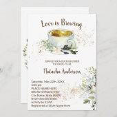 Liebe braut Kräutertee-Brautparty Einladung (Vorne/Hinten)