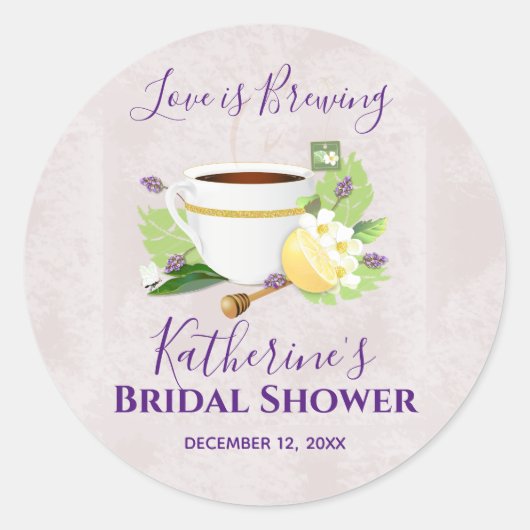Liebe braut Kräutertee | BRAUTPARTY Runder Aufkleber (Vorderseite)