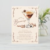 Liebe braut Martini-Brautparty Einladung (Stehend Vorderseite)