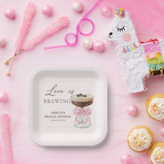Liebe Braut Martini Brautparty Paper Teller (Party)