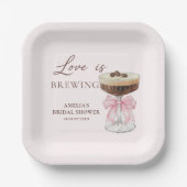 Liebe Braut Martini Brautparty Paper Teller (Vorderseite)