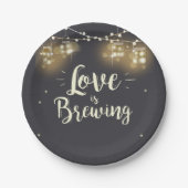 Liebe braut Papier Teller Hochzeit Probe Grillen (Vorderseite)