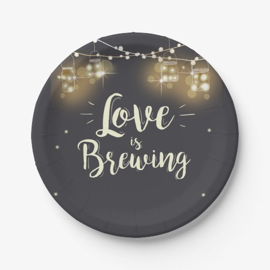 Liebe braut Papier Teller Hochzeit Probe Grillen (Vorderseite)