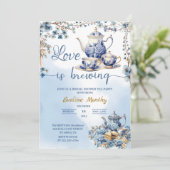 Liebe braut Party delft blauen Chinoiseri Einladung (Stehend Vorderseite)