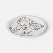 Liebe Braut, Personalisierte Schwarz-weiße Hochzei Pappteller (Schrägansicht)