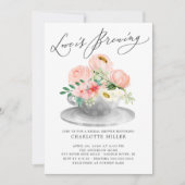 Liebe Braut Pink Bridal Teedusche Invi Einladung (Vorderseite)
