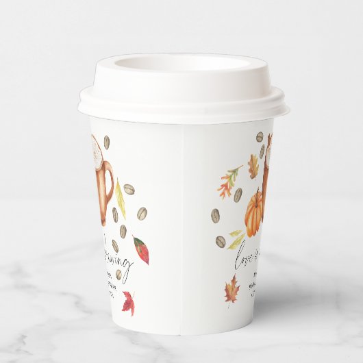 Liebe braut Pumpkin Coffee Brautparty Pappbecher (Rechts)