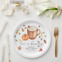Liebe braut Pumpkin Coffee Brautparty Pappteller