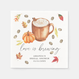 Liebe braut Pumpkin Coffee Brautparty Serviette