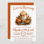 Liebe braut, Pumpkin Gewürz Latte Brautparty Einladung (Vorne/Hinten)