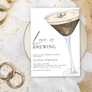 Liebe braut sich einen Espresso Martini Junggesell Einladung