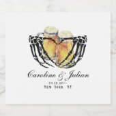 Liebe braut Skeleton Hands Bier Polterabend Bierflaschenetikett (Einzelnes Label)